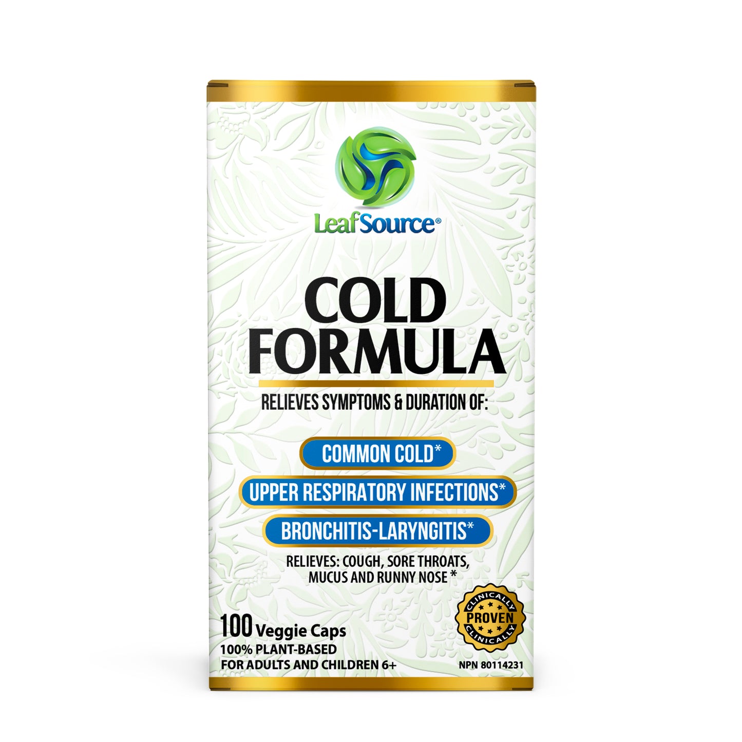 Leafsource Cold Formula 100vcap  - Reduce and Relieve Cold and Flu Symptoms - LeafSource®