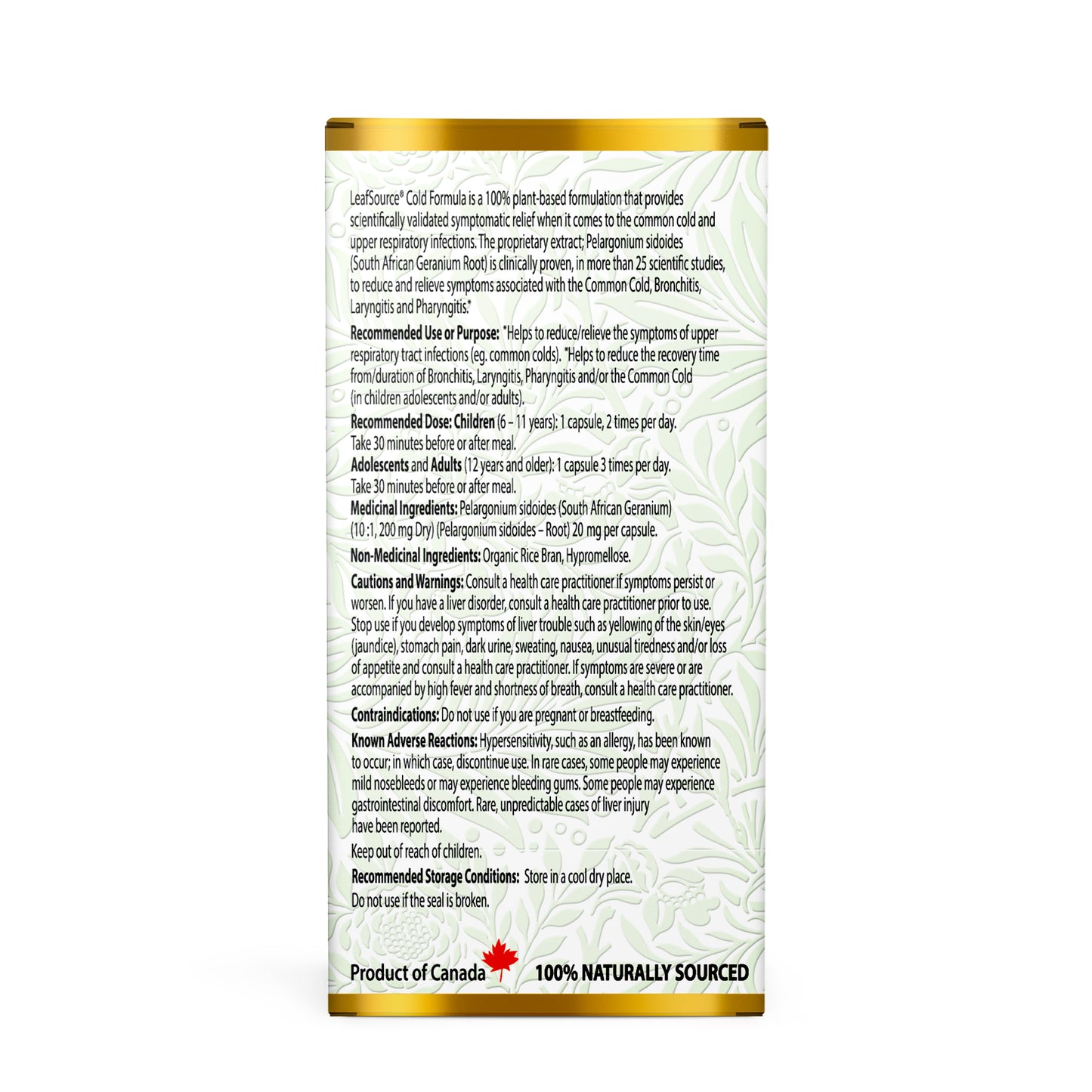 Leafsource Cold Formula 100vcap  - Reduce and Relieve Cold and Flu Symptoms - LeafSource®