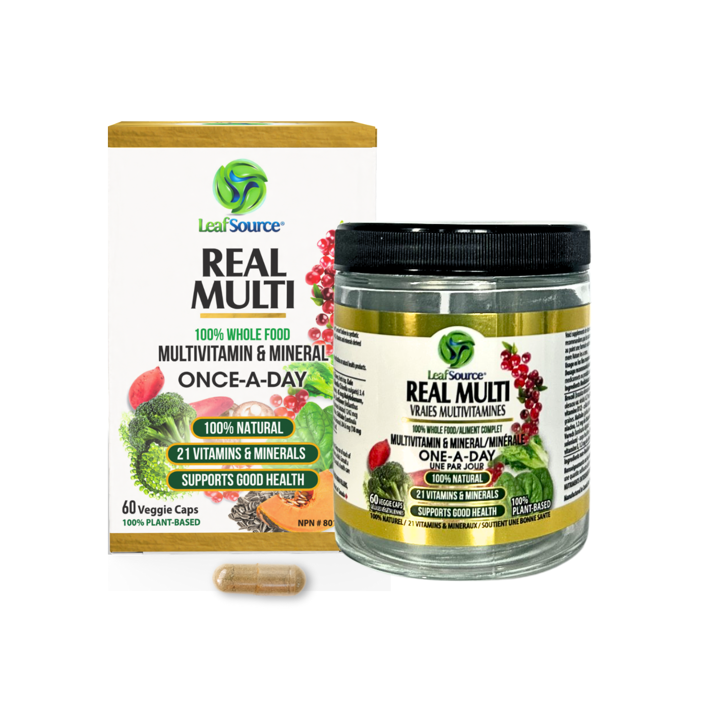 LeafSource® Real Multi - Once A Day Multivitamin in Capsule Made From 100% Real Food