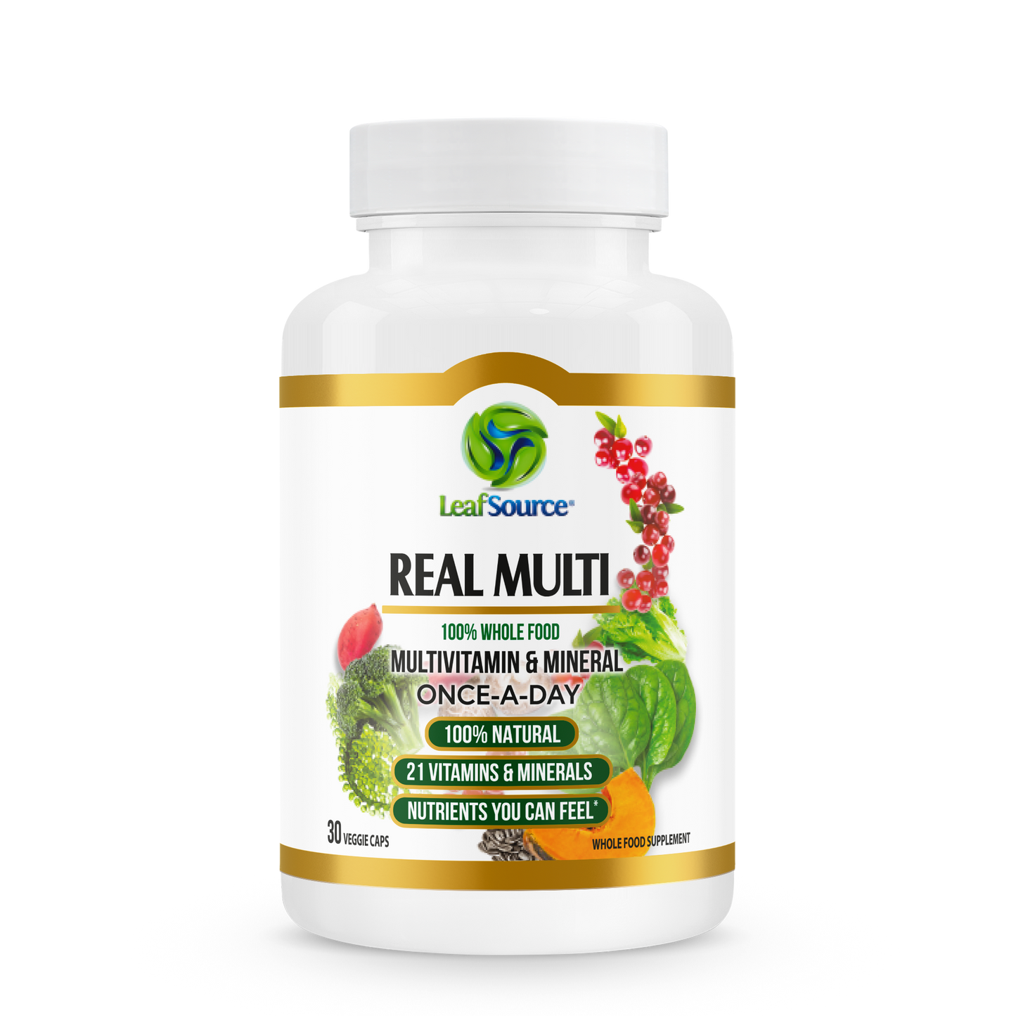 
                  
                    LeafSource® Real Multi 30 Vegetarian Capsules - One A Day Multivitamin Made From 100% Whole Foods Fruits &amp; Veggies - LeafSource®
                  
                